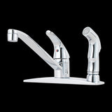 Pfirst Series 1-Handle Kitchen Faucet with Side Spray in Polished Chrome