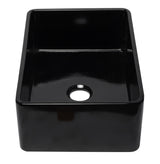 ALFI brand AB3020SB-BG 30 inch Black Reversible Single Fireclay Farmhouse Kitchen Sink
