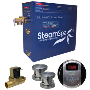 SteamSpa Oasis 10.5 KW QuickStart Acu-Steam Bath Generator Package with Built-in Auto Drain in Brushed Nickel OA1050BN-A