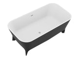 ANZZI FT-AZ115 Nightshade 63 in. Solid Surface Freestanding Bathtub in Matte Black