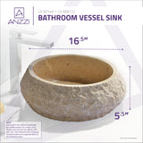 ANZZI LS-AZ8172 Desert Ash Vessel Sink in Classic Cream Marble