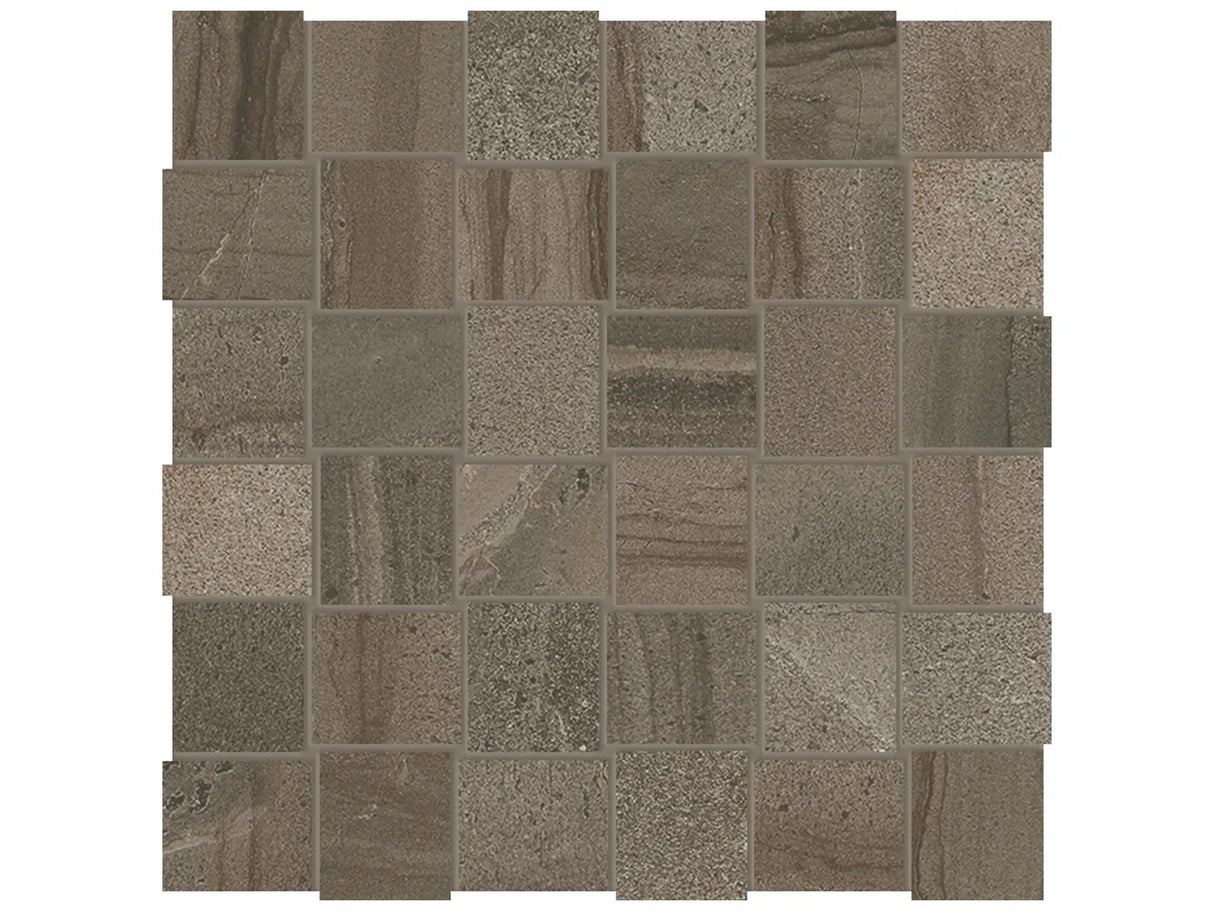 Anatolia Tile 2X2 Basketweave Amelia Matte Earth 36 Piece Porcelain Mosaics. 1 Sheet = .97 Sq. Ft. 4501-0002-0 (69-076) Earth Basketweave 2x2 - premium natural stone mosaic tile from Anatolia Tile, available at PoshHaus showroom in Keene, NH