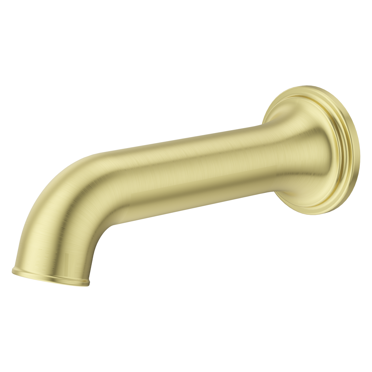 Round Non-Divertering Tub Spout in Brushed Gold