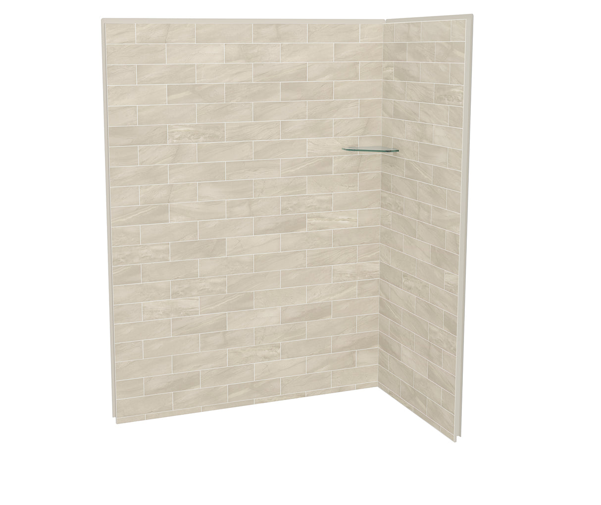 MAAX 107465-312-507 Utile 6032 Composite Direct-to-Stud Two-Piece Corner Shower Wall Kit in Organik Loam