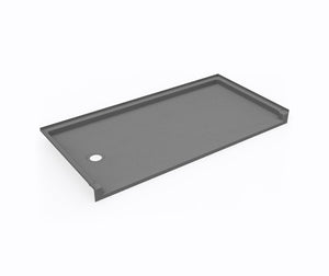 Swanstone SBF-3060LM/RM 30 x 60 Swanstone Alcove Shower Pan with Left Hand Drain Ash Gray SB03060LM.203