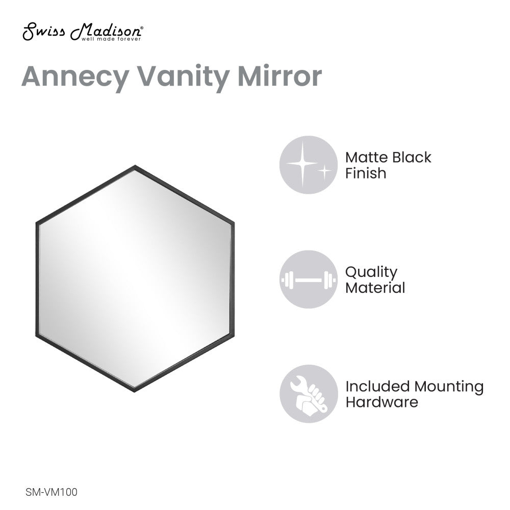 Annecy 39" Vanity Mirror in Phantom Black