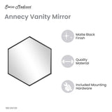 Annecy 39" Vanity Mirror in Phantom Black