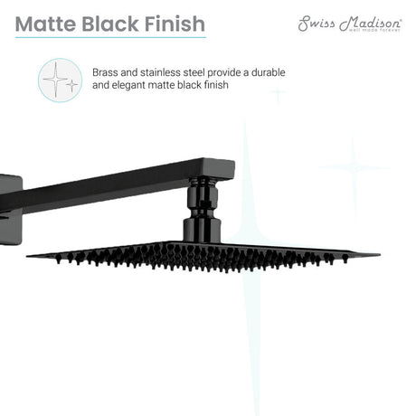 Concorde Single-Handle 1 Spray 8" Wall Mounted Fixed Shower Head in Matte Black (Valve Included)