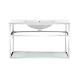 Pierre 36 Single, Open Shelf, Chrome Metal Frame Bathroom Vanity