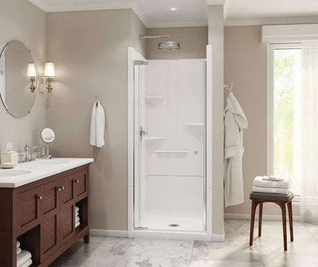 MAAX 105917-S-000-001- Camelia SH-3636 Acrylic Alcove Center Drain Two-Piece Shower in White