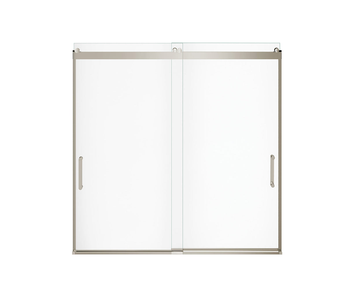 MAAX 136695-900-305-000 Revelation Round 56-59 x 56 ¾-59 ¼ in. 8mm Bypass Tub Door for Alcove Installation with Clear glass in Brushed Nickel