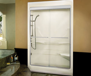 MAAX 101150-000-001-103 Allegro I 59 x 33 Acrylic Alcove Right-Hand Drain Three-Piece Shower in White