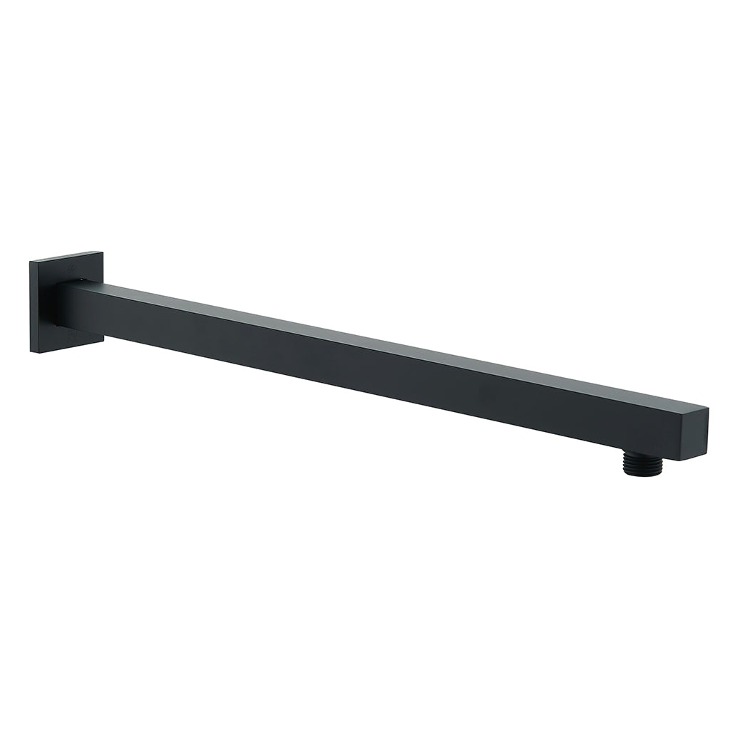 DAX Brass Square Shower Arm, 12", Matte Black DAX-1011-325-BL