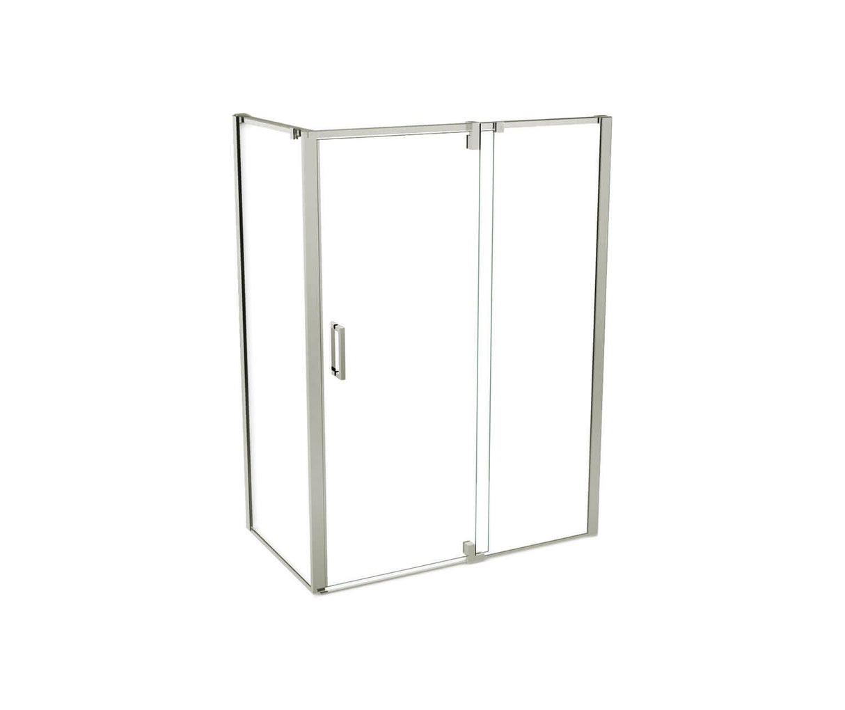 MAAX 137870-900-305-000 ModulR 60 x 32 x 78 in. 8mm Pivot Shower Door for Corner Installation with Clear glass in Brushed Nickel