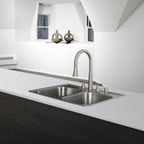 DAX Stainless Steel 50/ 50 Double Bowl Top Mount Kitchen Sink, Brushed Stainless Steel DAX-OM-3322