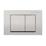 Wall Mount Dual Flush Actuator plate with Square Push Buttons in Matte Chrome