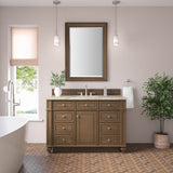 Bristol 48" Single Vanity, Saddle Brown, w/ 3 CM Tajnar Eclos Top w/FreePower Wireless Charger