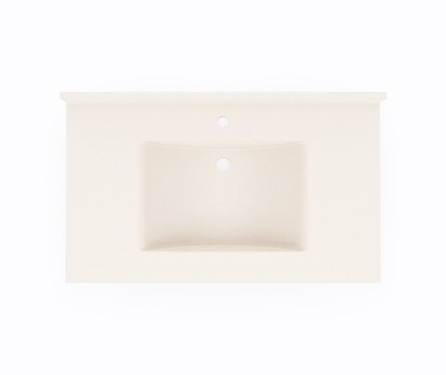 Swanstone CV1B2237 Contour 22 x 37 Single Bowl Vanity Top in Tahiti White CV02237.011