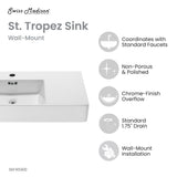 St. Tropez 30" Left Side Faucet Wall-Mount Bathroom Sink