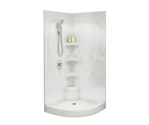 MAAX 102495-000-001-000 Equinox I 37 x 37 Acrylic Corner Center Drain One-Piece Shower in White