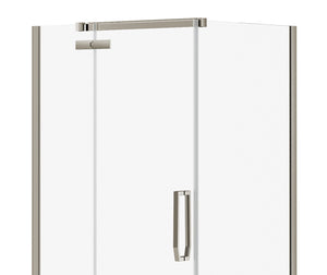 MAAX 139330-900-305-000 Davana Rectangular 42 x 34 x 75 in. 8mm Pivot Shower Door for Corner Installation with Clear glass in Brushed Nickel