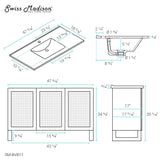 Arles 48" Single, Bathroom Vanity in Honey