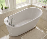 MAAX 105797-000-002-100 Sax 60 x 32 AcrylX Freestanding End Drain Bathtub in White with White Skirt