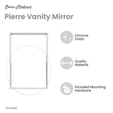 Pierre 30" Vanity Mirror in Chrome