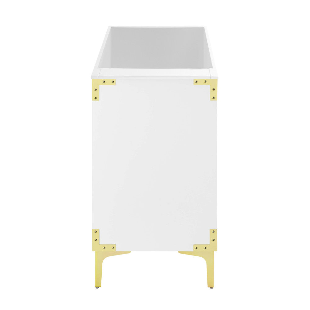 Voltaire 36" Single, Bathroom Vanity in White with Gold Hardware - Cabinet Only