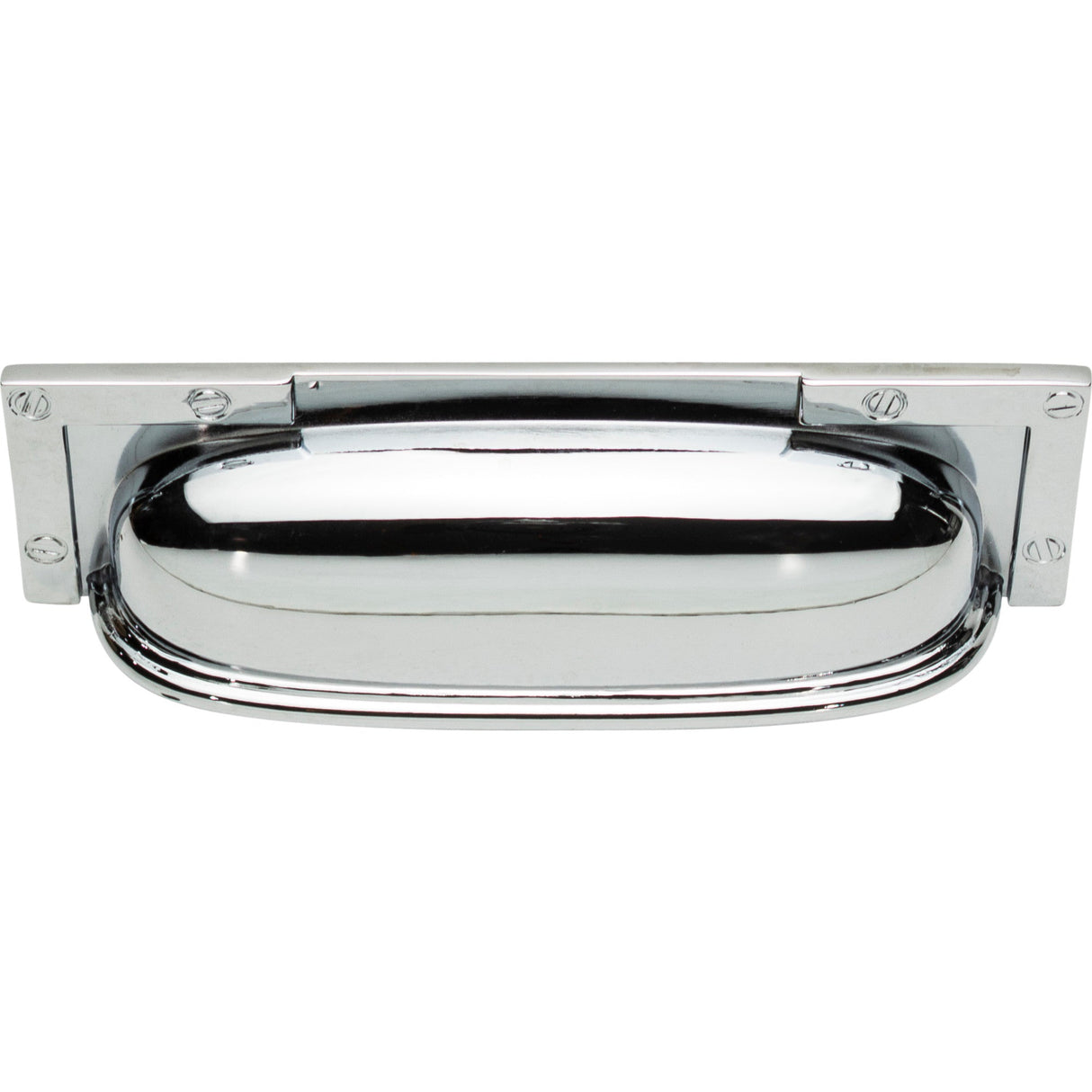 Atlas Homewares Campaign L-Bracket Cup Pull 3 3/4 Inch (c-c) Polished Chrome