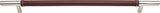 Atlas Homewares Zanzibar Brown Leather Pull 11 5/16 Inch (c-c) Polished Chrome