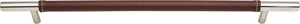 Atlas Homewares Zanzibar Brown Leather Pull 11 5/16 Inch (c-c) Polished Chrome