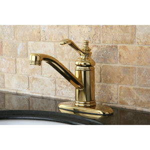 Kingston Brass KS3402TL Templeton 4" Single Handle Bathroom Faucet, Polished Brass
