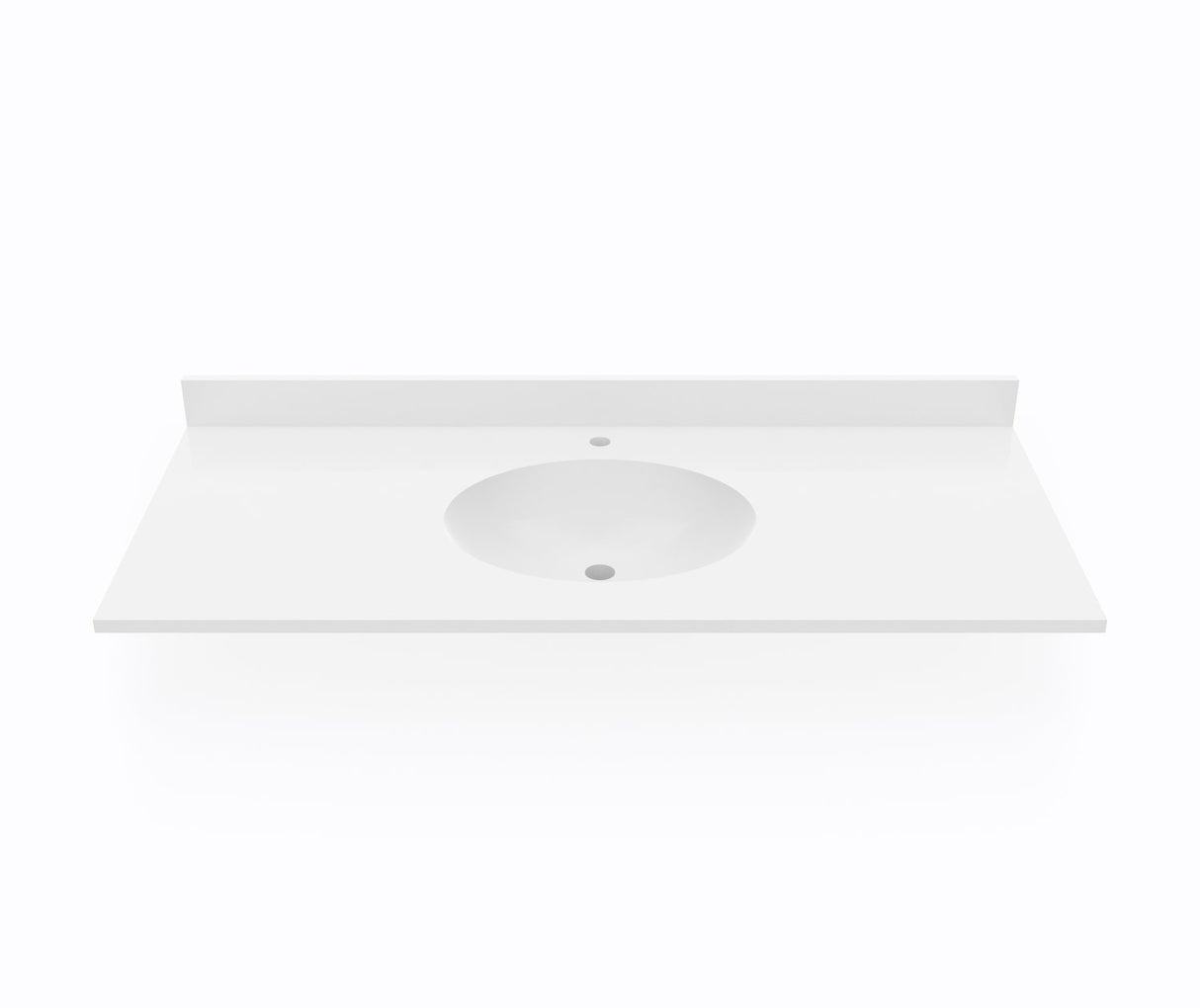 Swanstone VT1B2249 Ellipse 22 x 49 Single Bowl Vanity Top in White VT02249.010