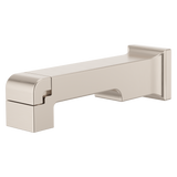 Modern Square Tub Spout with Diverter in Brushed Nickel