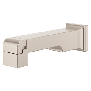 Modern Square Tub Spout with Diverter in Brushed Nickel