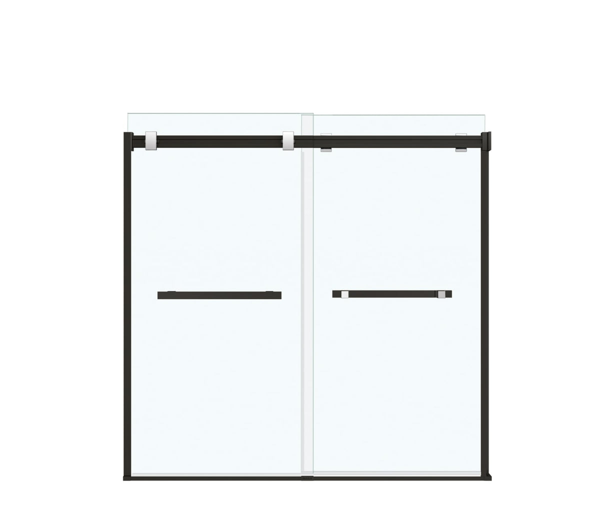 MAAX 136270-900-360-000 Duel 56-59 x 55 ½ x 59 in. 8 mm Bypass Tub Door for Alcove Installation with Clear glass in Matte Black & Chrome