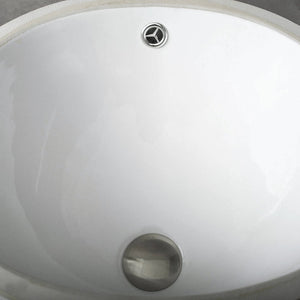 DAX Ceramic Single Bowl Oval Undermount Bathroom Basin, White BSN-205B-W