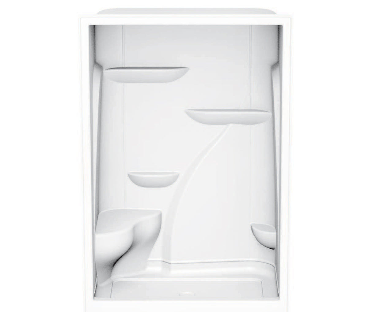 MAAX 103674-000-001-011 M160 60 x 36 Acrylic Alcove Center Drain One-Piece Shower in White