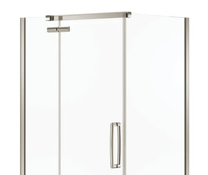 MAAX 137302-900-305-000 Hana Rectangular 42 x 34 x 75 in. 8mm Pivot Shower Door for Corner Installation with Clear glass in Brushed Nickel