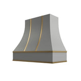 Essential Gray Curved Hood with Brass Strapping - 36" W x 36" H