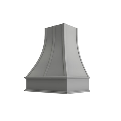 Essential Gray Curved Hood with Strapping Flat Trim - 30" W x 30" H