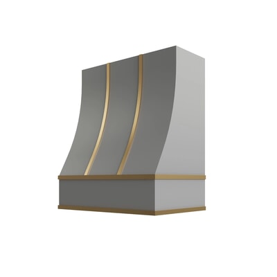 Essential Gray Sloped Hood with Brass Strapping - 30" W x 30" H