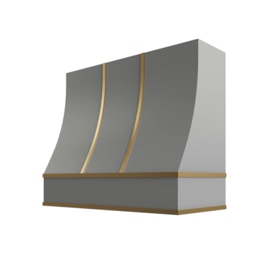 Essential Gray Sloped Hood with Brass Strapping - 36" W x 36" H