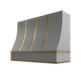 Essential Gray Sloped Hood with Brass Strapping - 48" W x 30" H