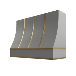 Essential Gray Sloped Hood with Brass Strapping - 48