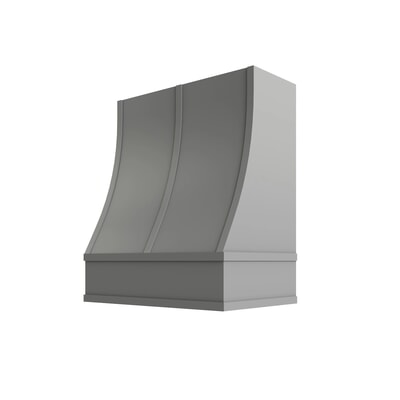 Essential Gray Sloped Hood with Strapping Flat Trim - 30" W x 36" H
