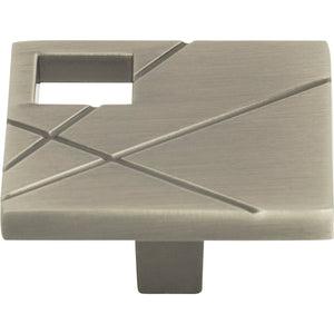 Atlas Homewares Modernist Left Square Knob 1 1/2 Inch Brushed Nickel