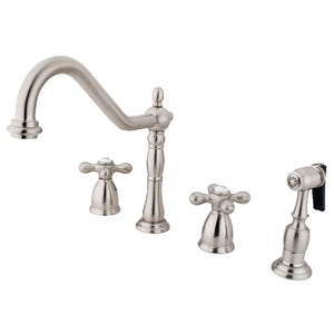 Kingston Brass KB1798AXBS Widespread Kitchen Faucet, Brushed Nickel