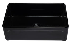 ALFI brand AB3320SB-BG 33 inch Black Reversible Single Fireclay Farmhouse Kitchen Sink
